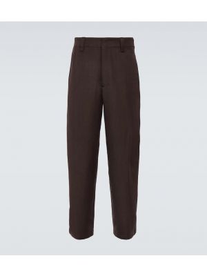 Pantaloni di lana di lino baggy Lemaire marrone