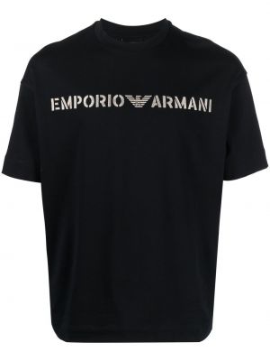 T-shirt med broderi Emporio Armani blå