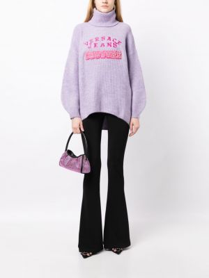 Tikitud kampsun Versace Jeans Couture lilla