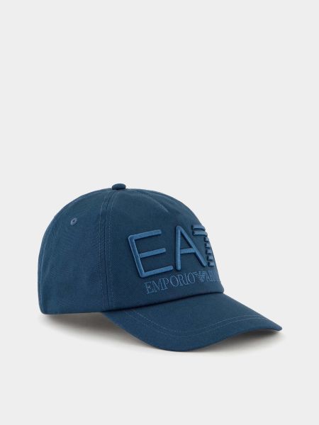 Хлопковая кепка Ea7 синяя