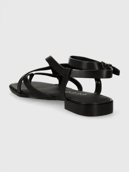 Kožené sandály Guess černé