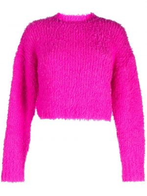 Кашмирен пуловер с кръгло деколте Crush Cashmere розово