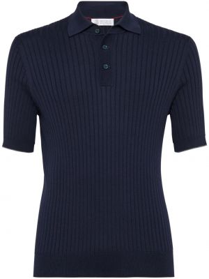 Polo marškinėliai Brunello Cucinelli mėlyna