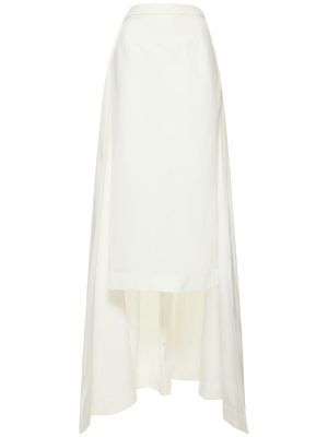 Bavlněné midi sukně Staud bílé