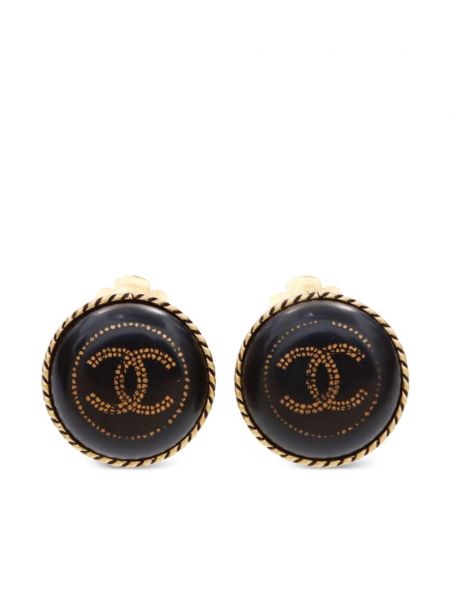 Boucles d'oreilles à boucle Chanel Pre-owned noir