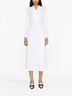 Sukienka koszulowa plisowana Thom Browne biała