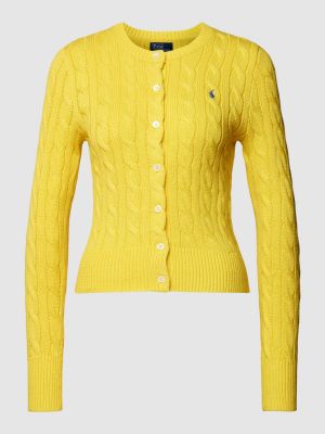 Dzianinowy kardigan Polo Ralph Lauren żółty