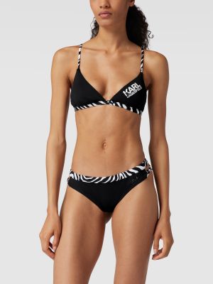 Bikini z nadrukiem Karl Lagerfeld Beachwear czarny