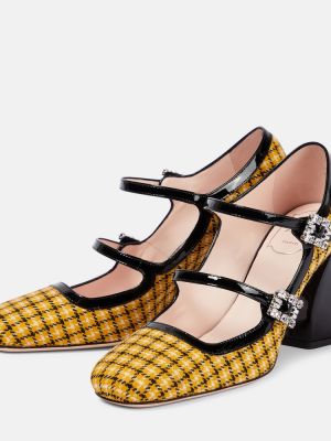 Карирани полуотворени обувки Roger Vivier жълто