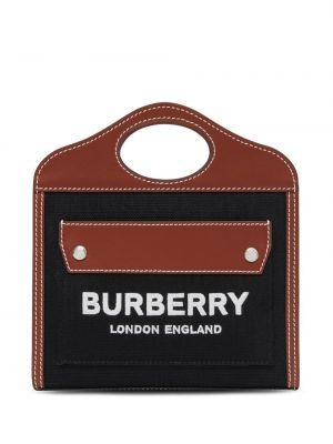 Шопинг чанта бродирани Burberry черно
