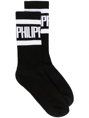 Чорапи с принт Philipp Plein черно