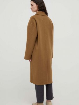 Oversized vlněný kabát Herskind hnědý