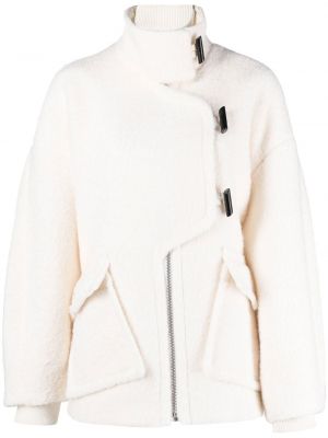 Asymetrický kabát Ganni biela