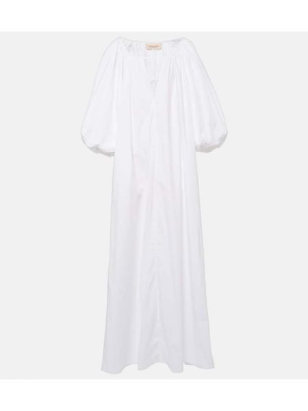 Bombažna dolga obleka Adriana Degreas bela