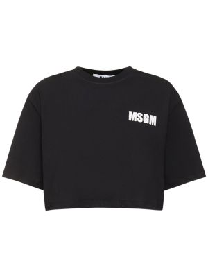 Camiseta de algodón Msgm negro