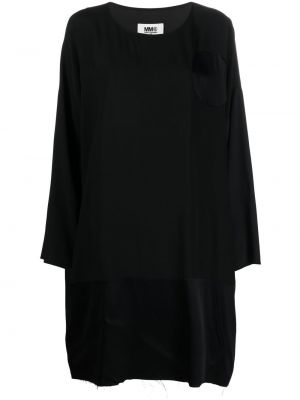 Satenska dolga obleka Mm6 Maison Margiela črna