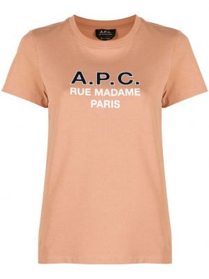 Tricou din bumbac cu imagine A.p.c. roz