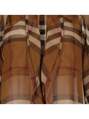 Blusa de seda a cuadros Burberry marrón