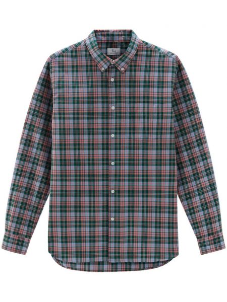 Καρό βαμβακερό πουκάμισο με σχέδιο Woolrich πράσινο