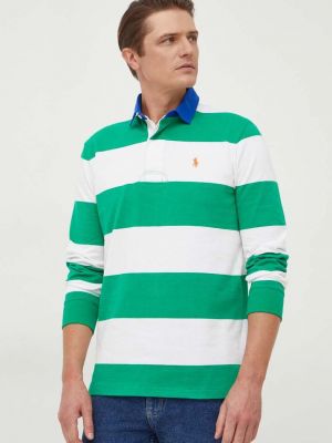 Памучна поло тениска с принт с дълъг ръкав Polo Ralph Lauren зелено