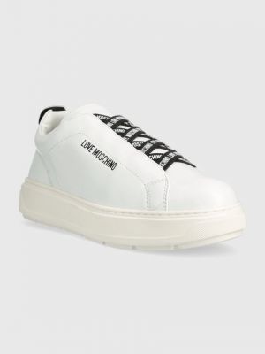 Білі шкіряні кросівки Love Moschino