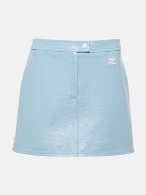 Mini falda de algodón Courrèges azul