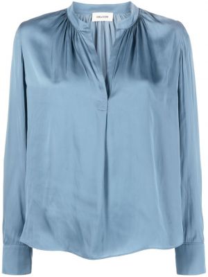 Сатенена блуза Zadig&voltaire синьо