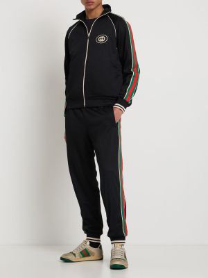 Βαμβακερό αθλητικό παντελόνι Gucci μαύρο