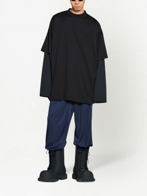 Oversize kokvilnas t-krekls Balenciaga melns