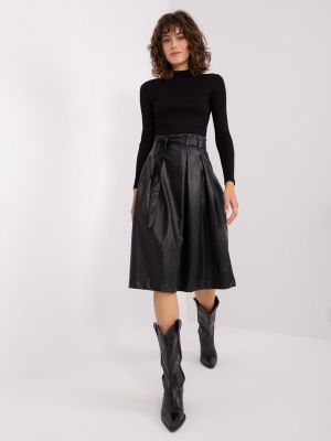 Kožená sukňa Fashionhunters čierna