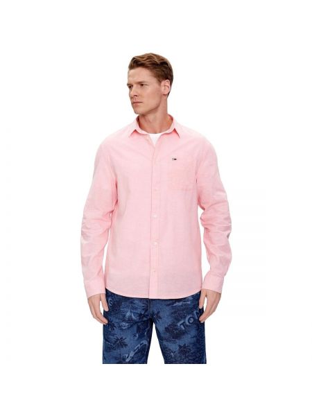 Traper košulja sa dugačkim rukavima Tommy Jeans ružičasta