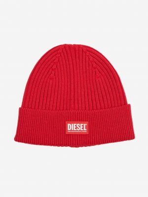 Červený vlněný čepice Diesel
