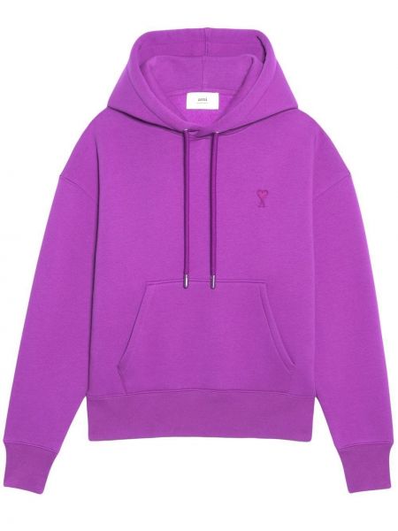 Medvilninis džemperis su gobtuvu Ami Paris violetinė
