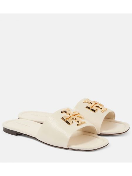 Lær sandaler Tory Burch hvit