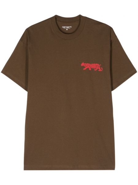 T-krekls ar apdruku Carhartt Wip brūns