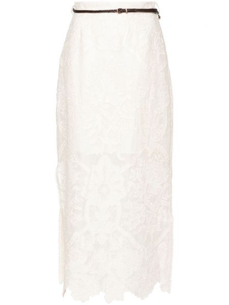 Suknja s prorezom Zimmermann bijela