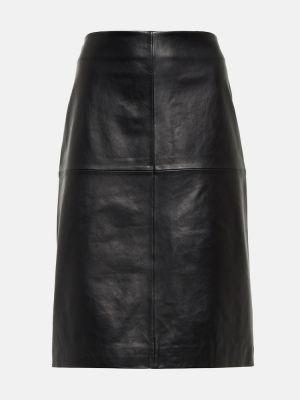 Kožená sukně Sportmax černé