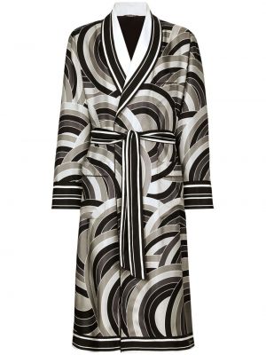 Jedwabny szlafrok z nadrukiem w abstrakcyjne wzory Dolce And Gabbana
