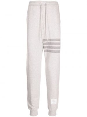 Памучни спортни панталони на райета Thom Browne сиво