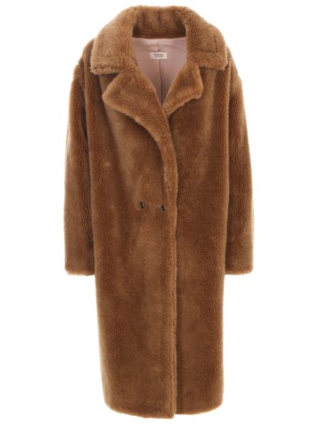 Шерстяное пальто Meteo Yves Salomon коричневое