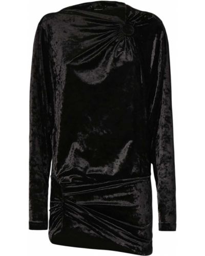 Zamatové mini šaty Isabel Marant čierna