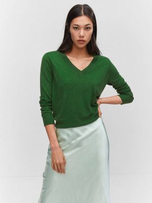 Пуловер Mango зеленый