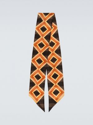 Шелковый шарф Saint Laurent коричневый