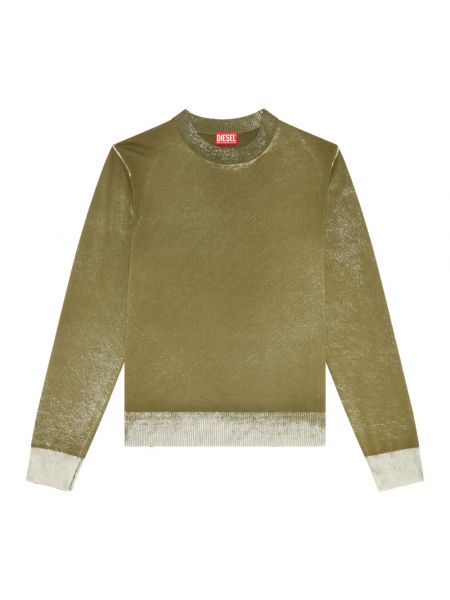 Sweter z nadrukiem Diesel zielony