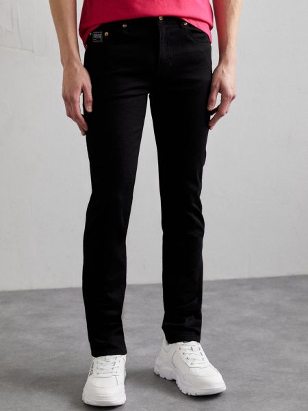 Приталенные джинсы скинни слим Versace Jeans Couture черные