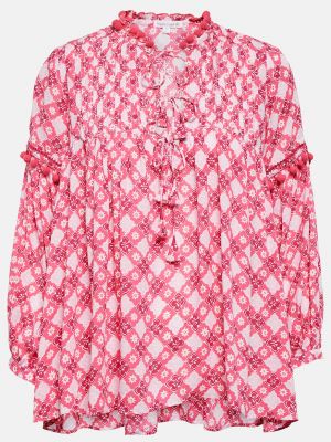 Блузка с принтом Poupette St Barth розовая