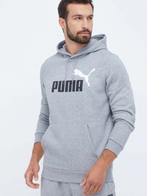 Bluza z kapturem z nadrukiem Puma szara