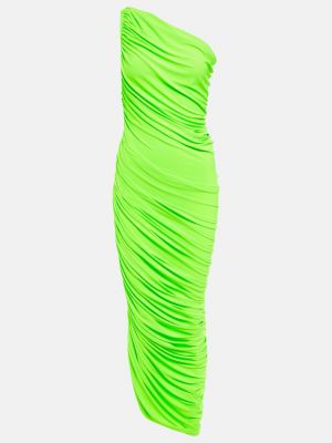 Платье миди Diana со сборками NORMA KAMALI зеленый