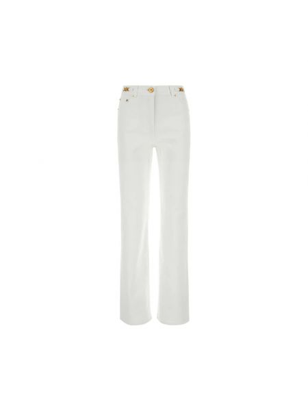 Białe proste jeansy Versace