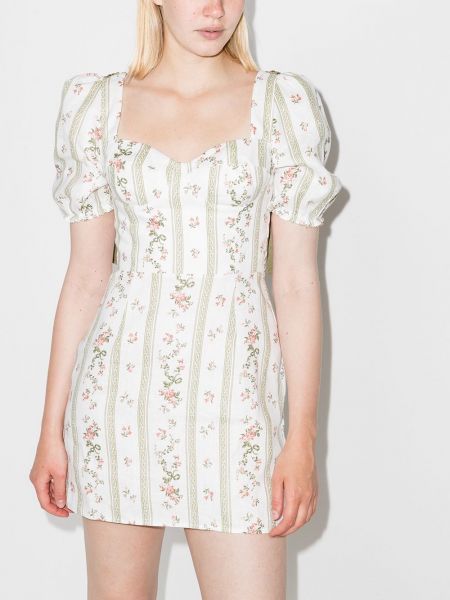 Mini vestido de flores con estampado Reformation blanco